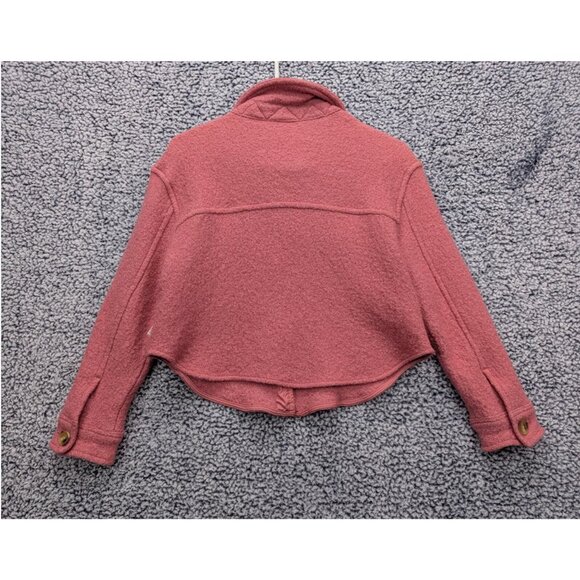 Levis Cropped Western Shacket Womens S Wool Blend Country Cowgirl Tweed Pink - Picture 2 of 10